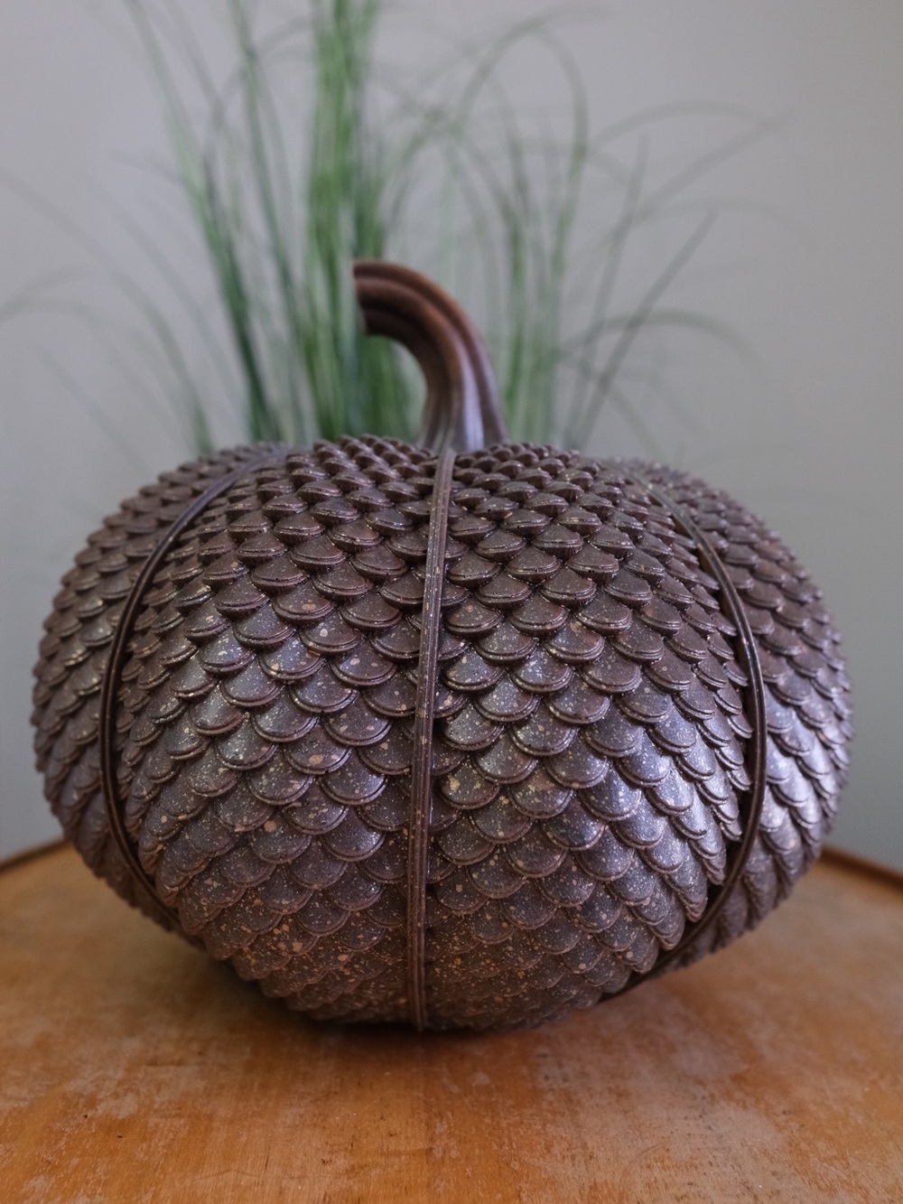 Large Dragon Scale Textured Decorative Pumpkin